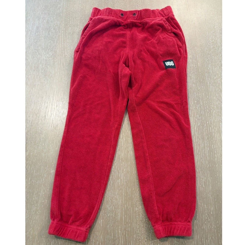 UGG Malachi Men's Red Terry Jogger Sweatpants Drawstring Lounge Pants Small